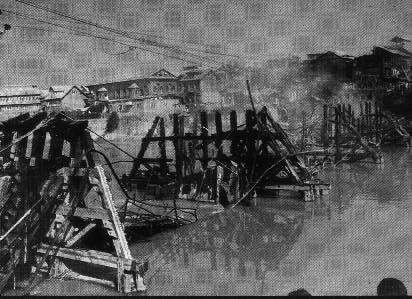 Destruction of a Bridge in Srinagar by terrorists